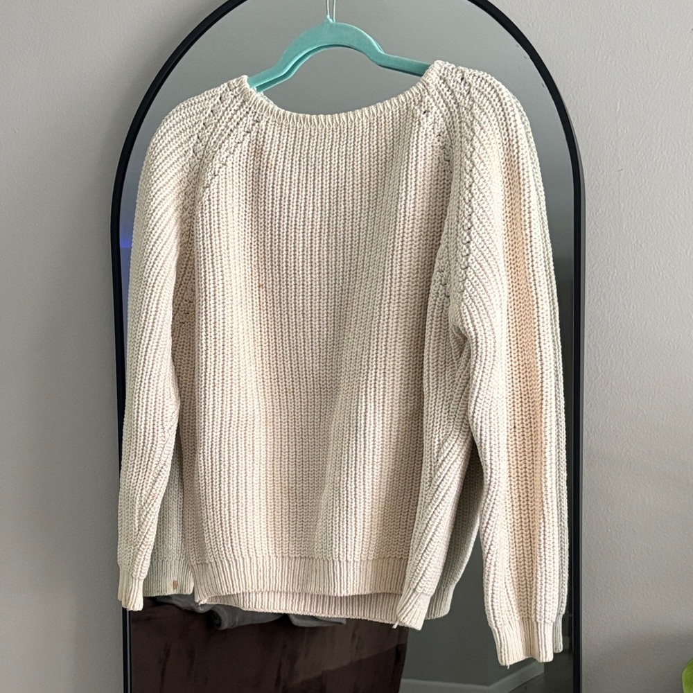 Vintage Cream Knit Sweater | Fandango-Vintage | 100% Cotton Puff Sleeve Pullover